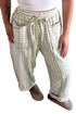 Plaid Trim Drawstring Elastic Waist Shift Pants
