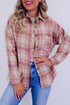 Casual Plaid Print Chest Pocket Long Sleeve Shacket