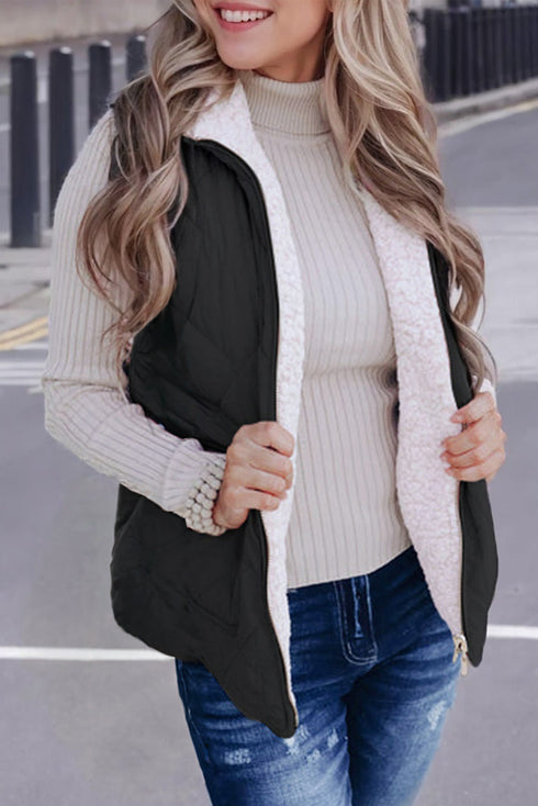 Exclusive Casual Fleece Lined Quilted Layering Vests