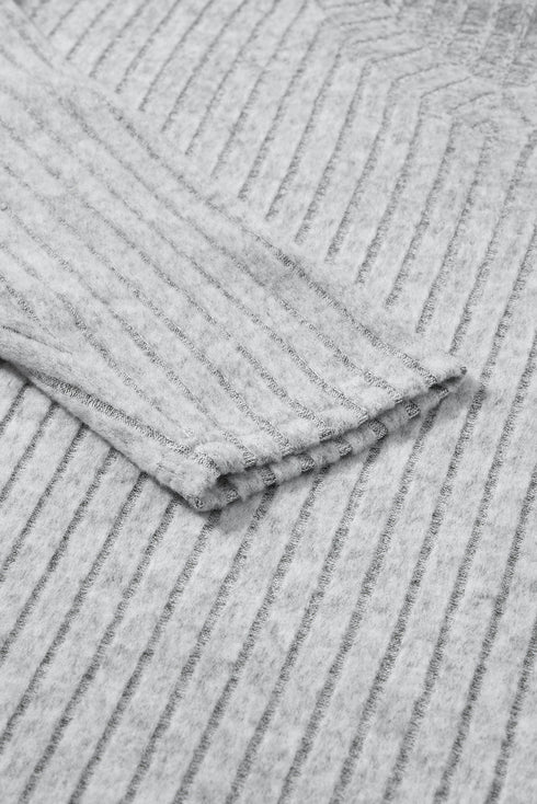 Ribbed Knit Wide Leg Slouchy Two Piece Loungewear