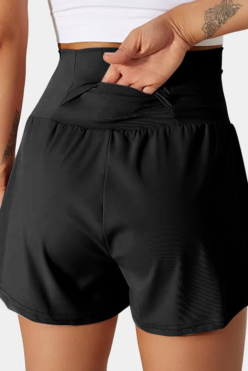 High Rise Wide Waistband Flowy Performance Shorts