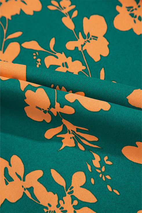 Drawstring Tunic Flowy Short Floral Dresses