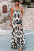 Abstract Geometric Pattern Sleeveless Flowy Maxi Dress