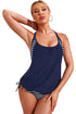 Adjustable Drawstring Blouson Hem Print Tankini Set
