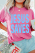 Polyester Cotton Jesus Saves Print Graphic Tee