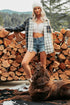 Plaid Button Up Long Sleeve Shift Silhouette Shacket