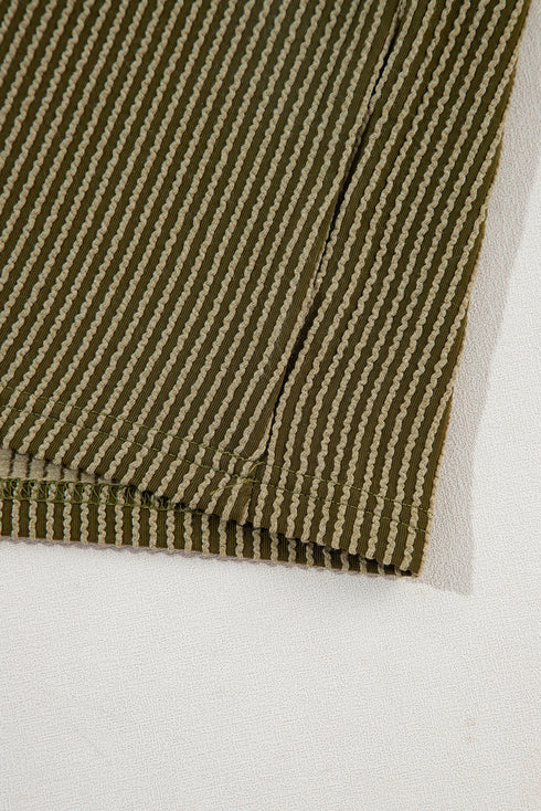 Corded Ribbed Knit Loose Fit Tee And Short Set