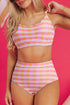 Gingham Print High Waist Two Piece Bikini Set