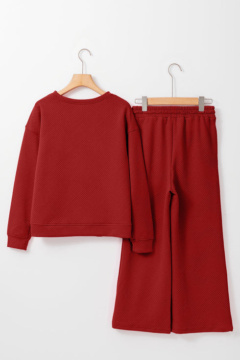 Ultra Loose Textured Slouchy Matching Pant Set