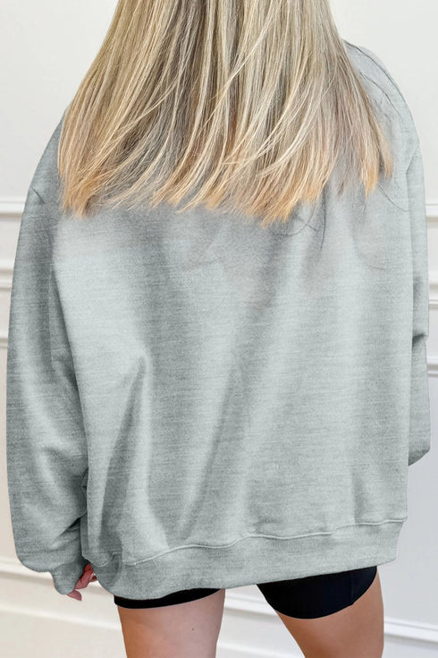 Western Mallard Duck Printed Graphic Baggy Mock Neck Sweatshirt