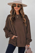 Textured Round Neck Drop Shoulder Pullover Sweatshirt