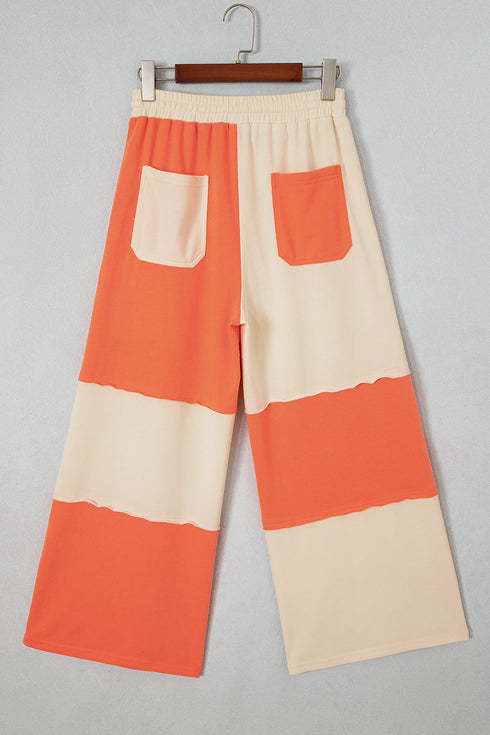 Raw Seam Wide Leg Ankle Length Pants