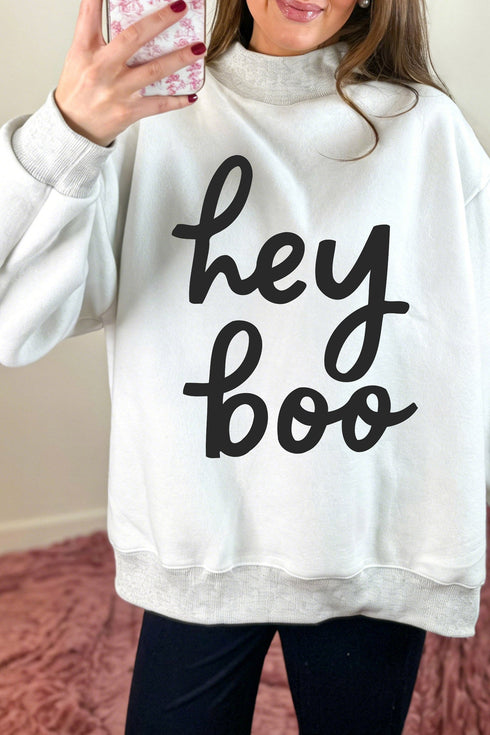 Sequin Pumpkin Face Mock Neck Tunic Sweatshirt