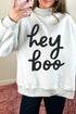 Sequin Pumpkin Face Mock Neck Tunic Sweatshirt