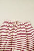 Stripe Cropped Collared Pullover Bubble Skirt Two Piece Dress