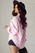 Geometric Checkered Print Textured Flap Pocket Jacket