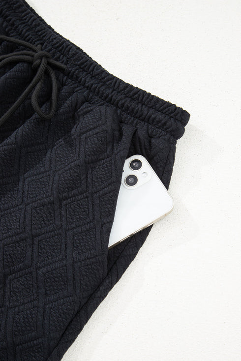 Textured Striped Collared Zip Up Two Piece Dress