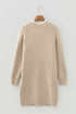 Lace Trim Button Shoulder Brushed Knit Sweater Dress