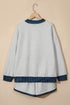 Polka Dot Patchwork Mock Neck Pullover Short Set