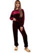 Plush Velvet Long Sleeve Top And Pant Set