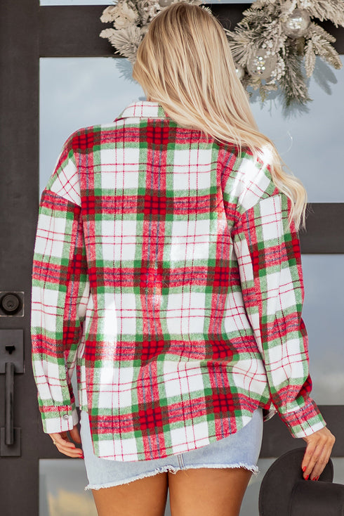 Southern Belle Casual Plaid Button Front Shacket