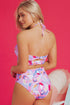 Abstract Print Keyhole Halter High Waist Bikini Set