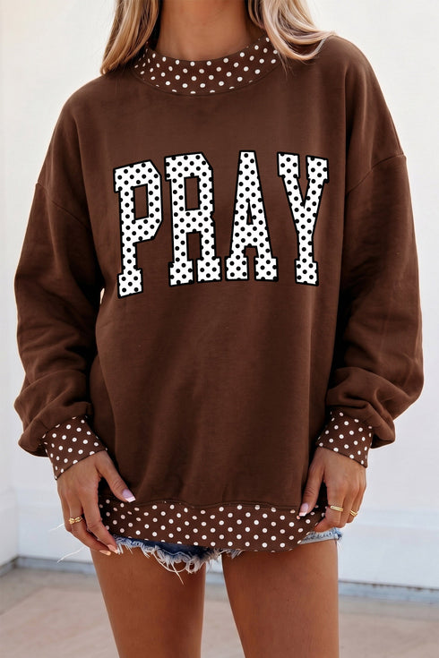 Pray Polka Dot High Neck Tunic Sweatshirt