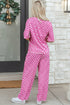 Checkered Print Half Sleeve Two Piece Loungewear Set