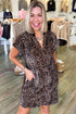 Leopard Print Short Sleeve Shift Western Mini Dress
