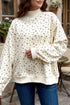 Ribbed Mock Neck Floral Print Sweatshirt
