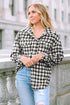 Casual Plaid Print Button Front Tunic Shacket