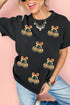 Sequin Pumpkin Cherry Graphic Round Neck Tee