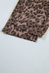 Leopard Print Long Sleeve V Neck Wide Leg Pant Set