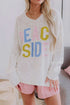 V Neck Lightweight Knit Side Shift Tunic Sweater