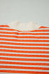 Striped Textured Mock Neck Oversized Long Sleeve Top