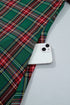Plaid Button Front Short Sleeve Shift Mini Dress