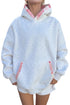 Equal Polyester Cotton Blend Patchwork Oversized Hoodie