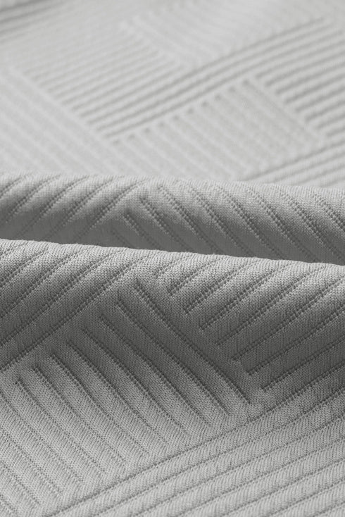 Solid Textured Collared V Neck Wide Leg Pant Sets