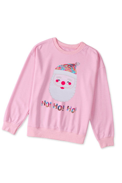 Embellished Santa Graphic Chenille Patch Pullover Sweatshirt
