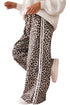 Leopard Print Motif Side Stripe Detail Pants