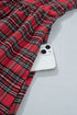 Plaid Tie Front Long Sleeve Short Shift Mini Dress