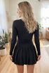 Long Sleeve Bubble Hem Short Mini Dress
