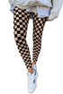 Checkered Print High Waist Stretch Skinny Leggings