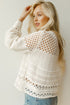 Mixed Stitch Scalloped Hem Relaxed Fit Sweater