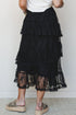 Polyamide Elastane Elegant Ruffle Lace Tiered Skirt