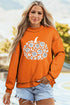 Floral Pumpkin Double Sided Printed Mock Neck Reversible Sweatshirt