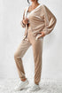 Plush Velvet Zipped Top And Jogger Pant Set