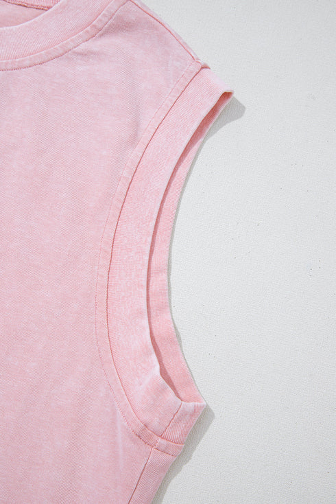 Mineral Wash Tank Top Split Skirt Two Piece Dress