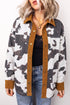 Abstract Cow Print Western Button Up Long Sleeve Jacket