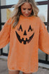 Corded Texture Jack O Lantern Graphic Sweatshirt